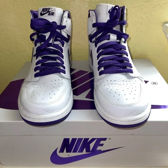 Nike Court Purple Jordan 1 sz 10 - Picture 2 of 5